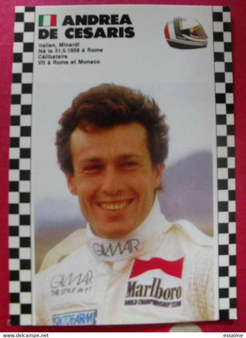 Carte Postale Andrea De Cesaris. Saison 1986-1987 De Formule 1. Championnat Du Monde - Sportifs