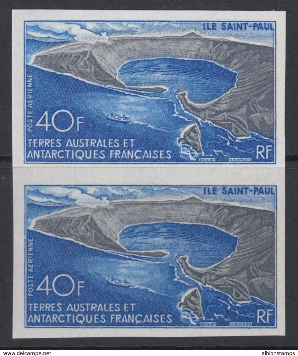 French Southern & Antarctic Territory, Scott C13 Var, MNH Imperforate Pair - Imperforates, Proofs & Errors