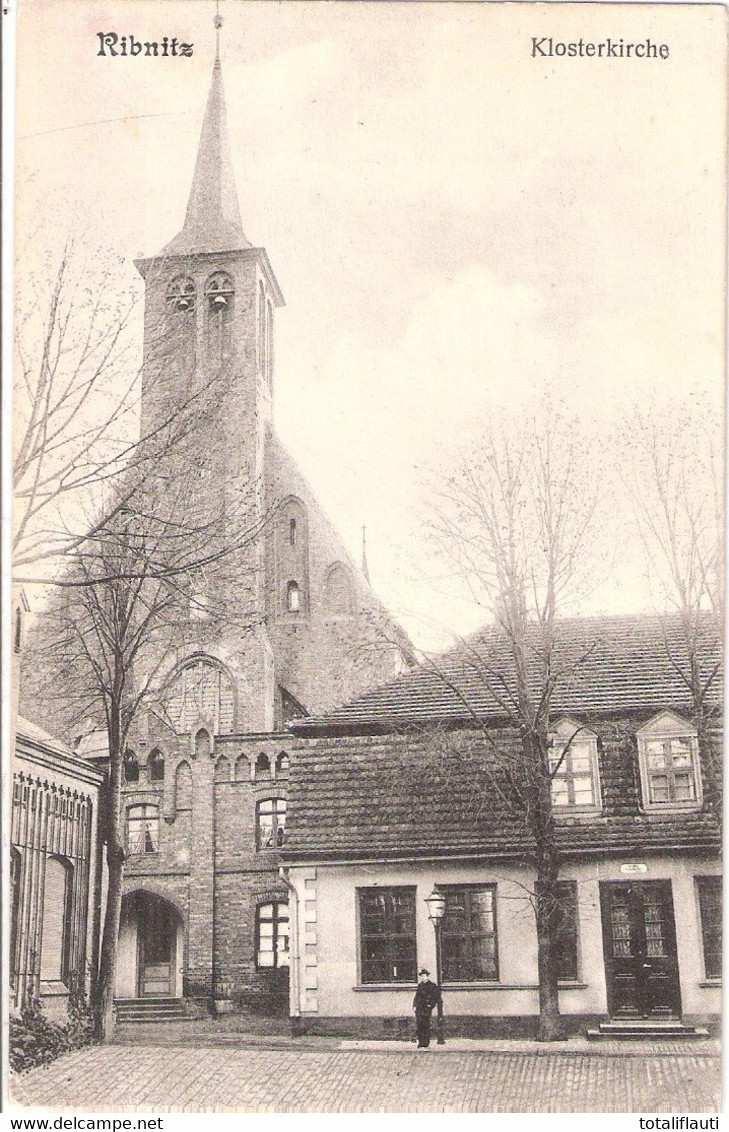 RIBNITZ Mecklenburg Klosterkirche Belebt TOP-Erhaltung 10.3.1908 Gelaufen - Ribnitz-Damgarten