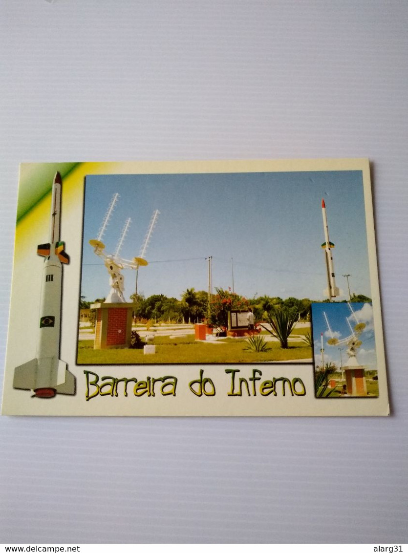 Brasil.natal.RN.2cards.barrera Do Inferno.rocket Launch.two Different Cards.e7 Reg Postage.commems For Post . - Natal