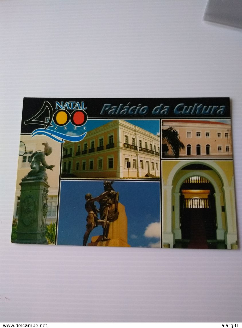 Brasil.natal.RN.2cards.palacio Da Cultura.natal 400 Years.air View Of Natal.e7 Reg Postage.commems For Post . - Natal