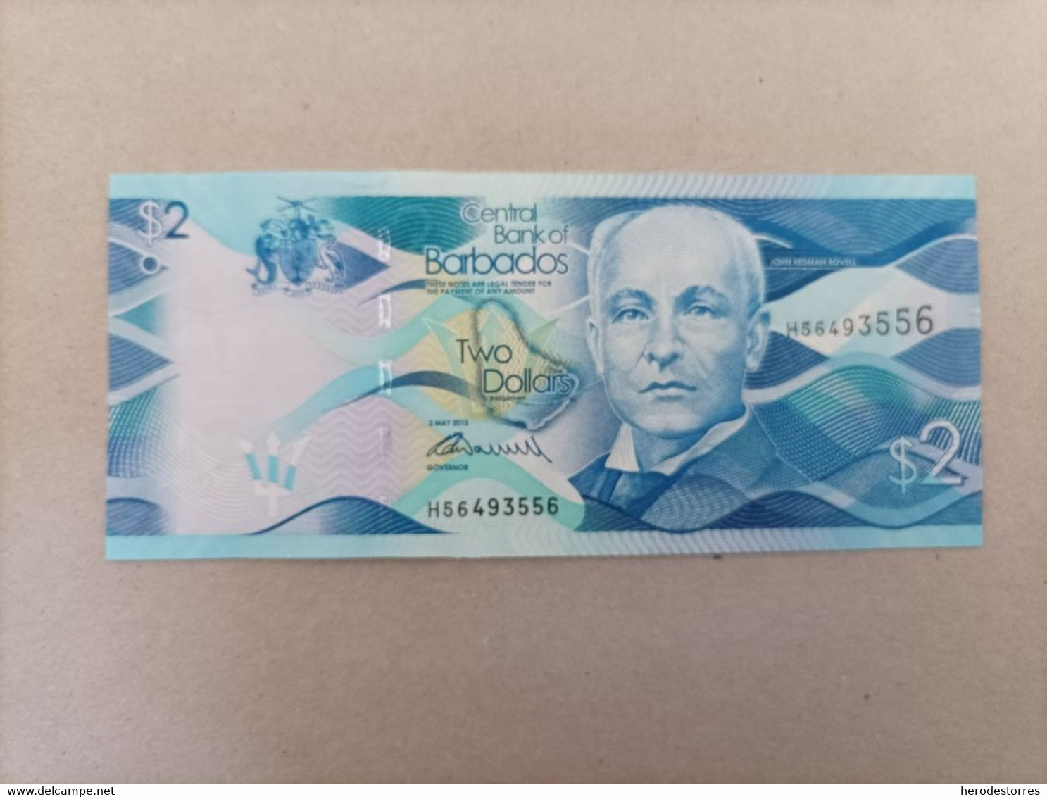 Billete De Barbados De 2 Dolares, Año 2013, UNC - Barbados (Barbuda)