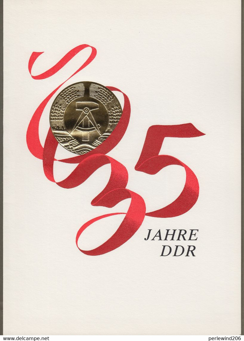 DDR: Gedenkblatt Mit Mi-Nr. 2888-89 U. 2890 Bl. 77 ESST: „ 35 Jahre DDR " !   X - Covers & Documents