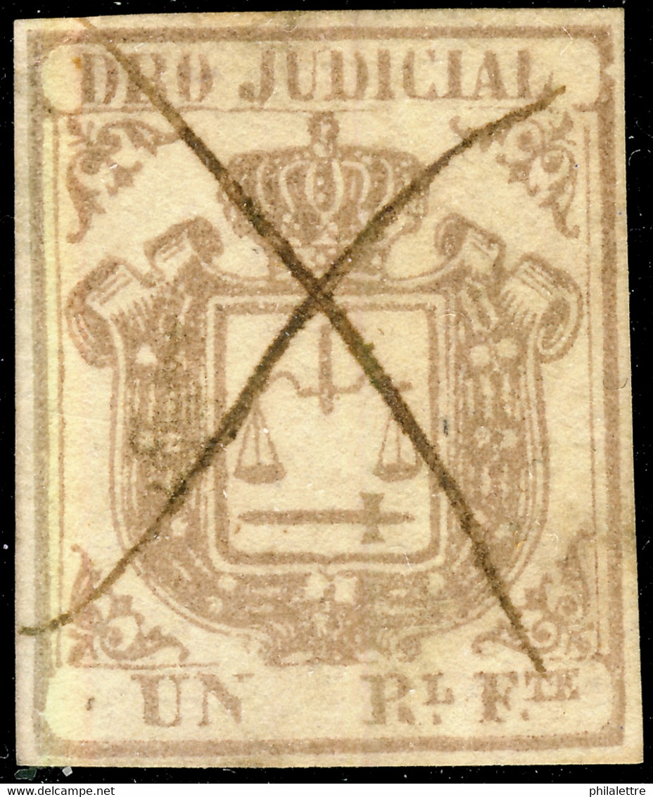 DEPENDENCIAS ESPAÑOLAS - Derecho Judicial (1856/65) 1R Castaño Claro - Usado / Used ° - Revenue Stamps