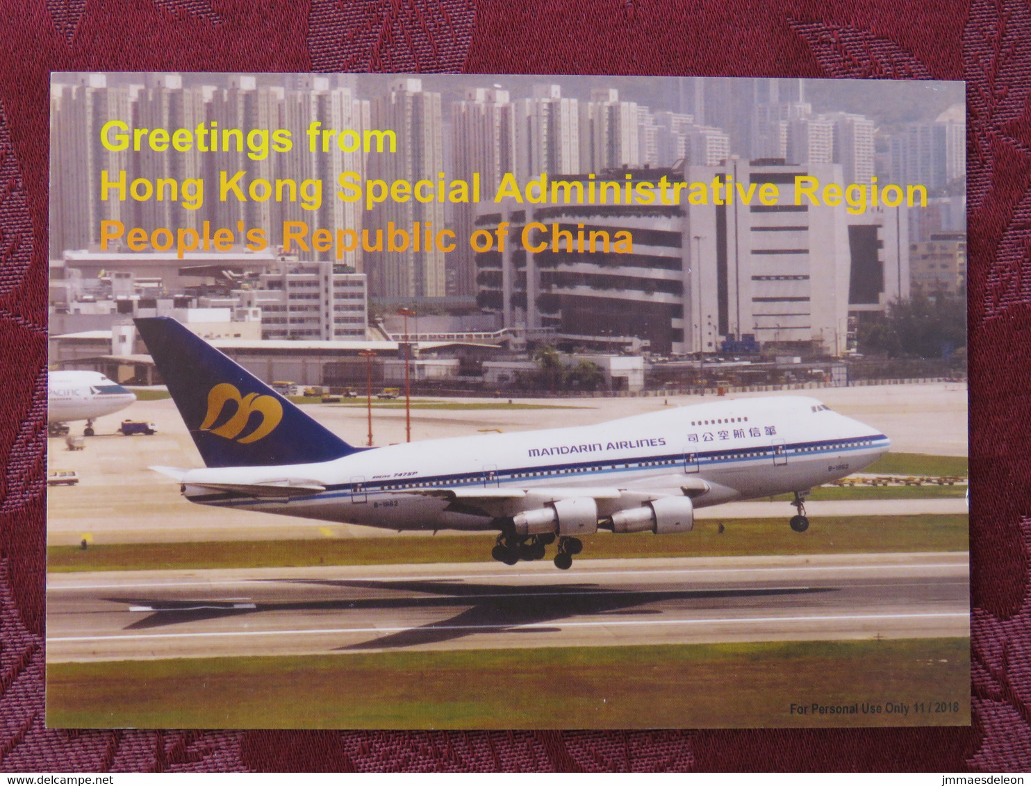 Hong Kong 2018 Advertisement Postcard - Airport - Plane - Briefe U. Dokumente