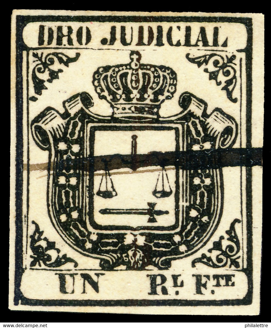 DEPENDENCIAS ESPAÑOLAS - Derecho Judicial (1856/65) 1R Negro - Usado / Used ° - Steuermarken