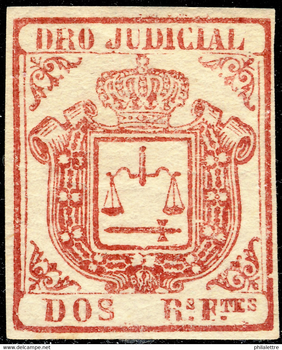 DEPENDENCIAS ESPAÑOLAS - Derecho Judicial (1856/65) 2R Rojo Carmín - Nuevo / Mint * - Fiscali