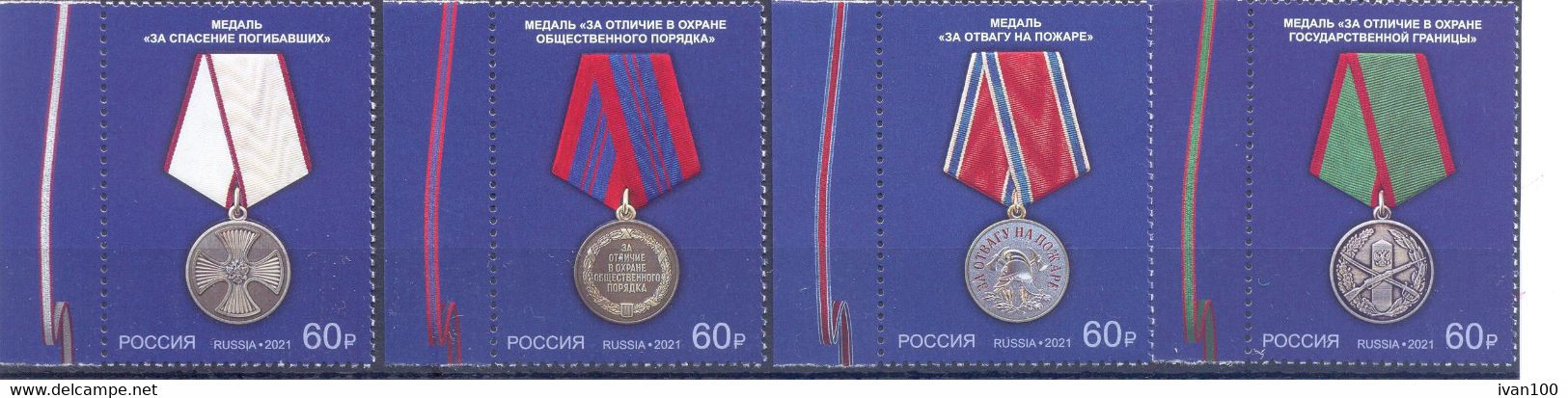 2021. Russia, Medals Of Russia, 4v, Mint/** - Ungebraucht