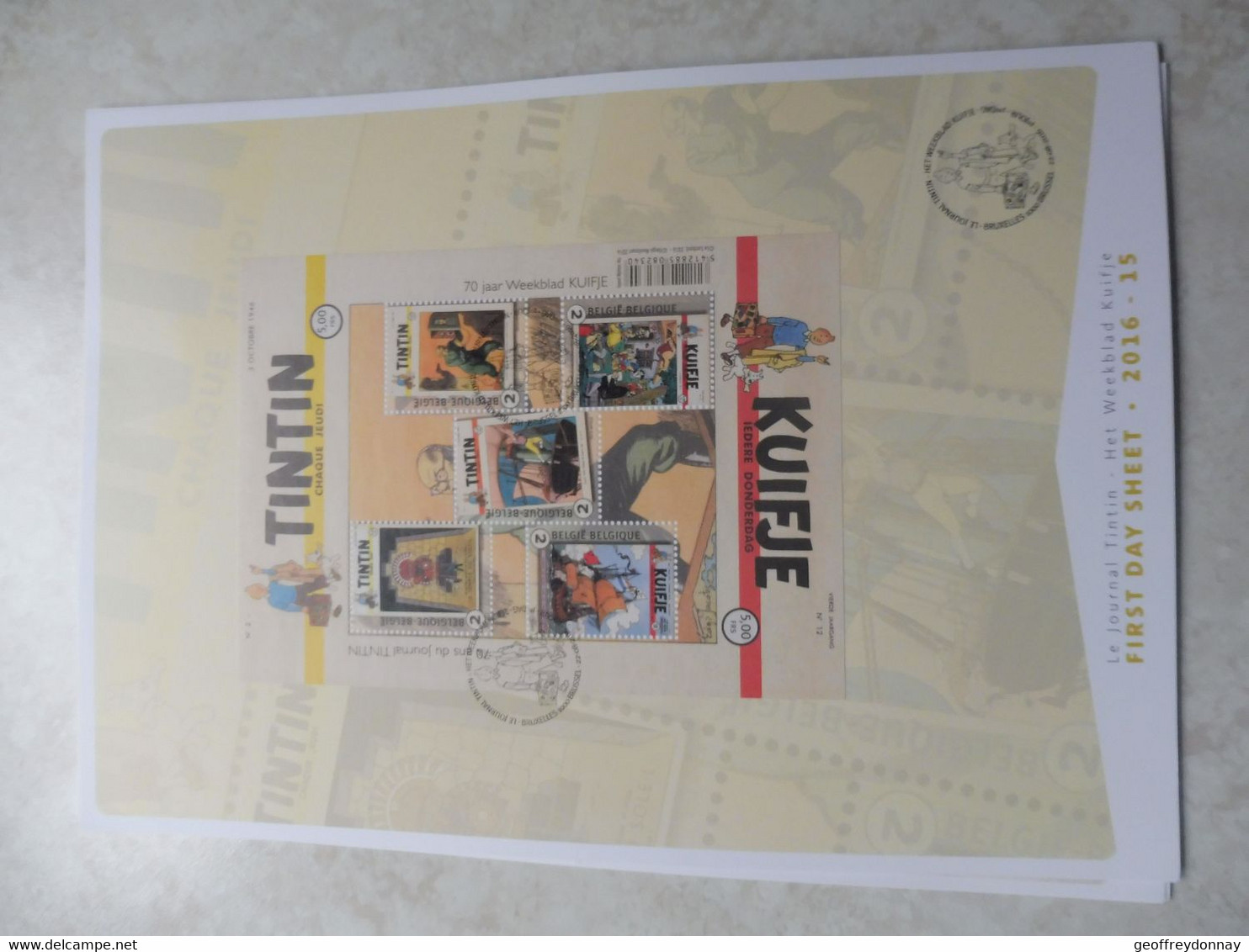 Belgique First Day Sheet Bloc 242 Oblitéré / Belgie Fds Bl 242 Gestempelt  ( Année 2016 ) Tintin Kuifje Perfect - Usati