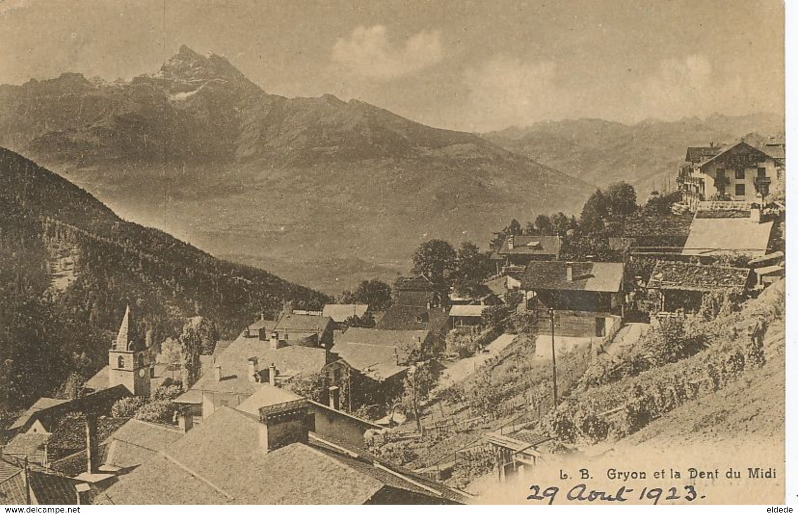 Gryon Et La Dent Du Midi L.B.  Butner Villars Chesières Vers Robillot Les Saales Chateauneuf Val De Bargis Nièvre - Gryon