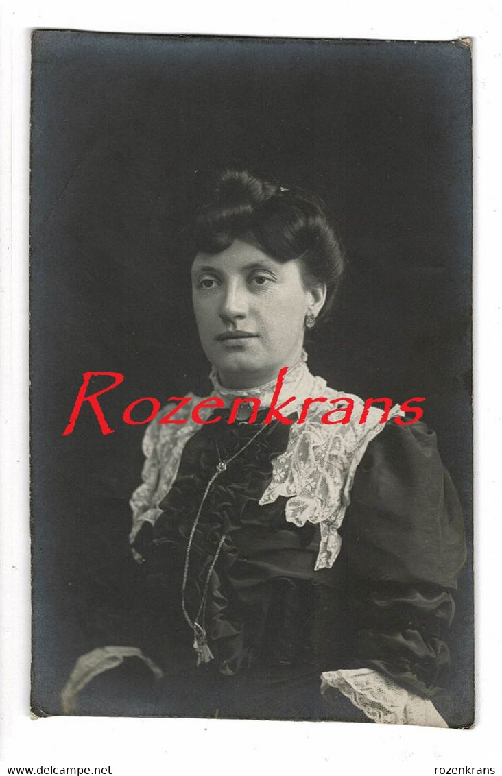 Oude Foto Ancienne Photo Old Portrait Vrouw Woman Femme Fashion Mode Verbeeck Hendrickx Antwerpen Studio Cabinet - Personas Anónimos