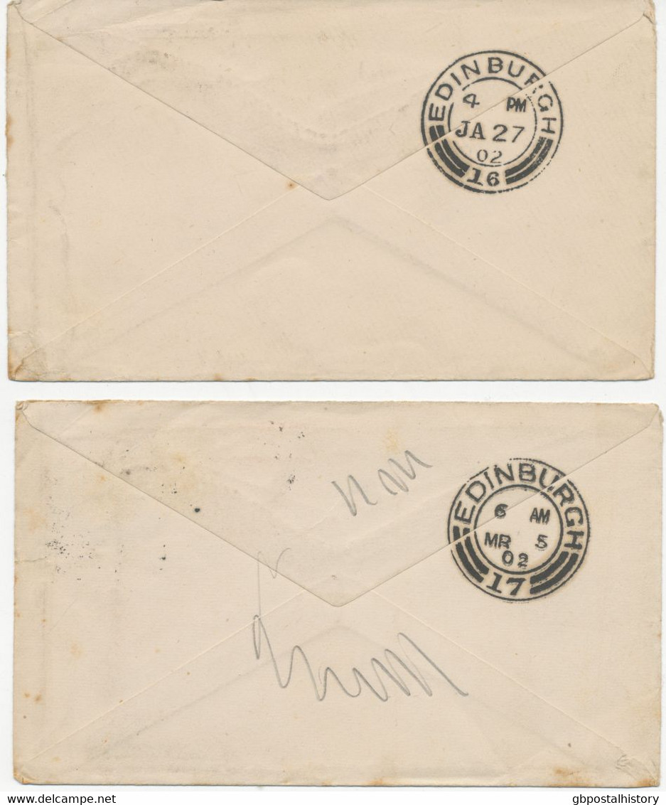 GB 1902 QV 1d pink envelope w Duplex "CHELSEA / S.W. / 11 / 7"  to EDINBURGH (POSTMARK-ERROR)