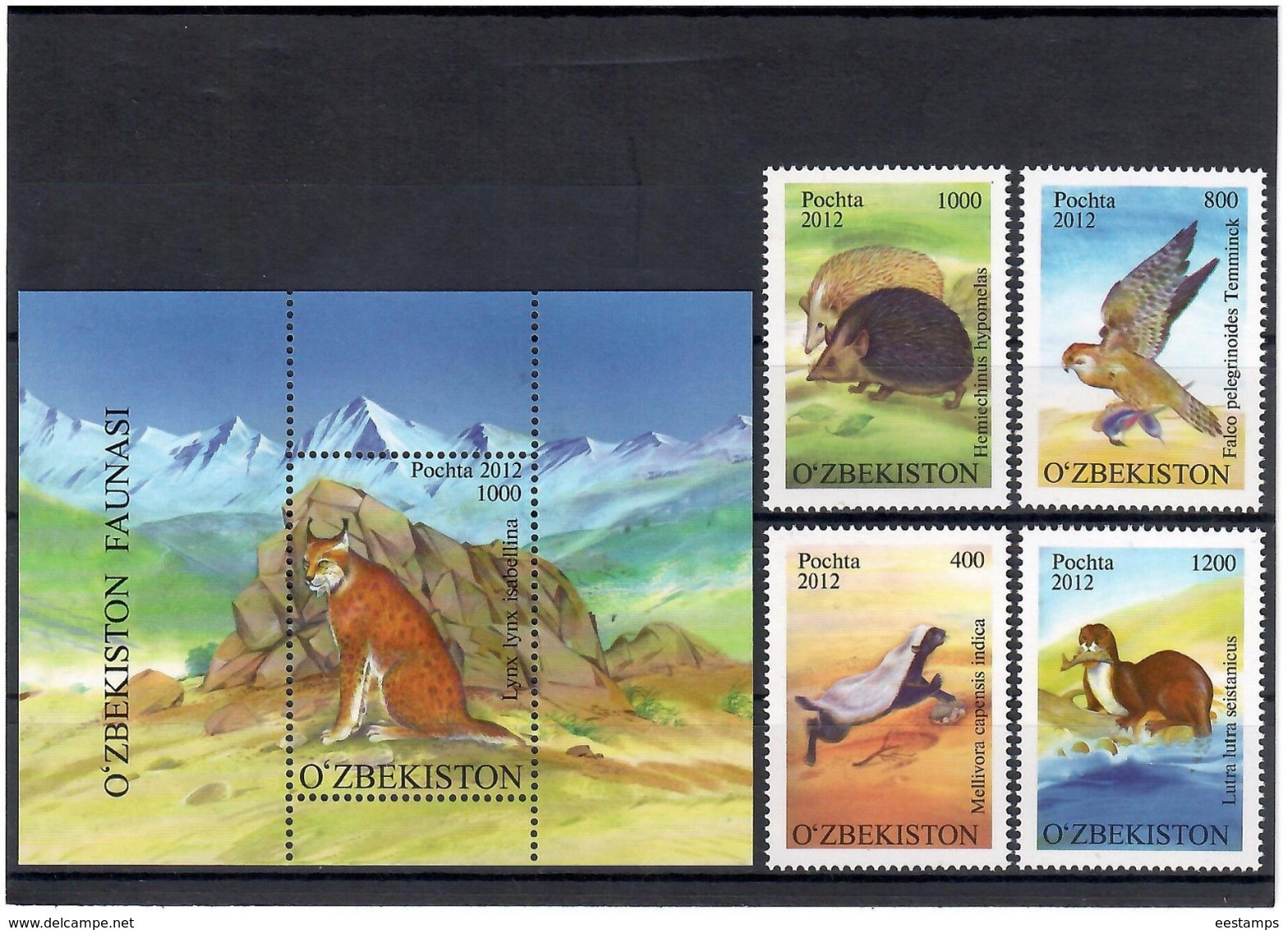 Uzbekistan 2012 .Fauna Of Uzbekistan(Mountains). 4v+S/S.   Michel # 1020-23 + BL 63 - Oezbekistan