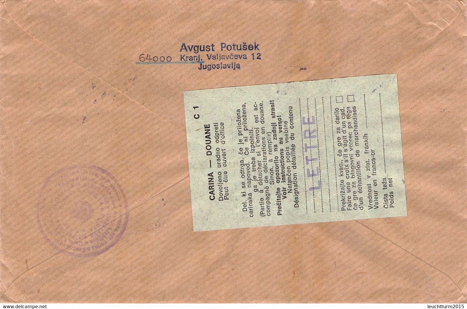 JUGOSLAVIJA - REGISTERED MAIL 1976 LJUBLJANA > ROSITZ/DDR / ZL316 - Covers & Documents
