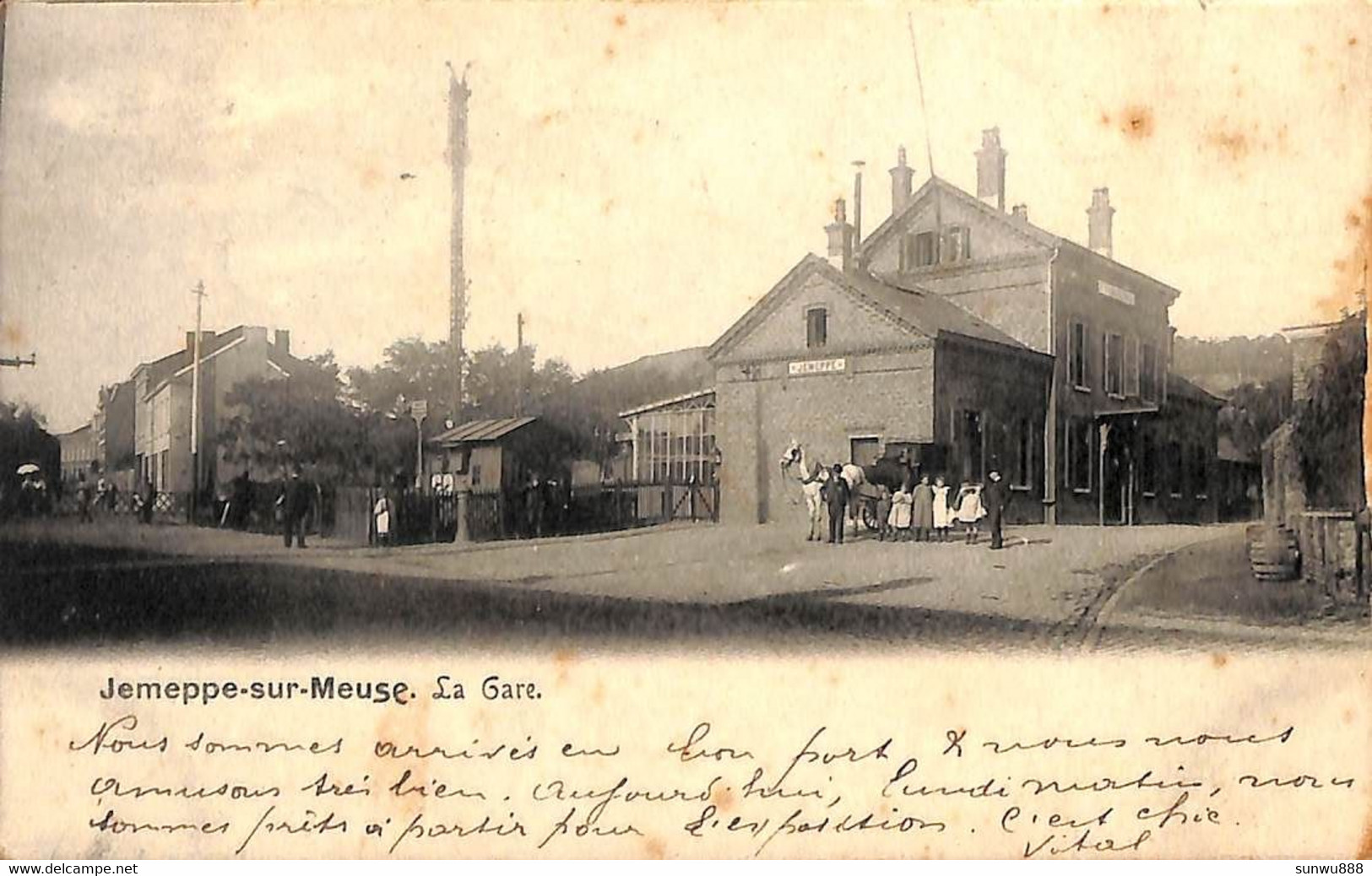 Jemeppe-sur-Meuse - La Gare (animée 1905..taches) - Seraing