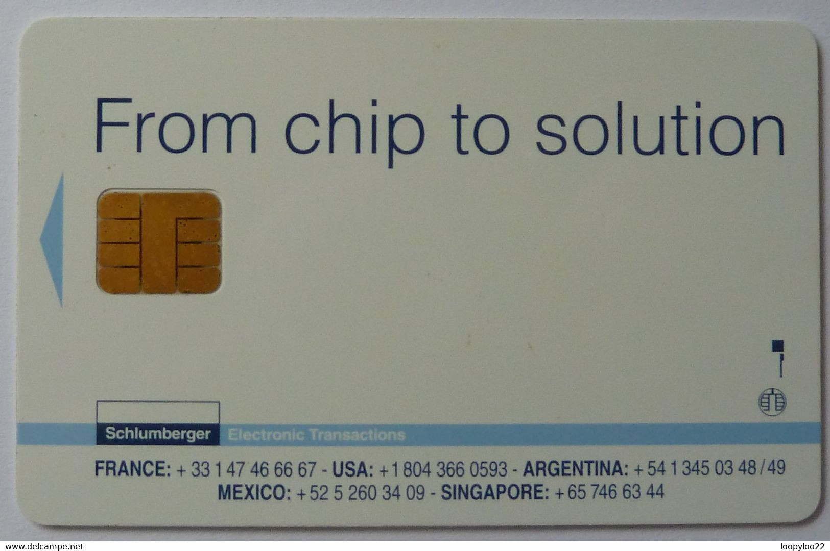 FRANCE - Chip F7 - Test / Demo - Schlumberger - From Chip To Solution - Fehldrucke