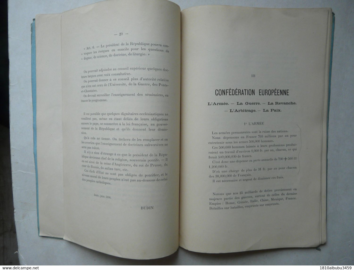 FASCICULE - TROIS PROBLEMES SOCIAUX Par M. BUDIN 1885 - Sociologie