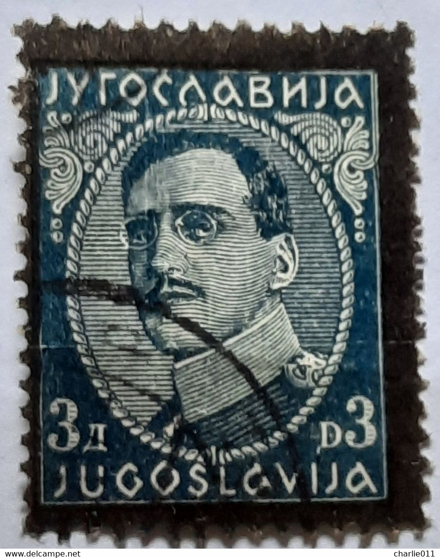 KING ALEXANDER-3 D-BLACK OVERPRINT-ERROR-YUGOSLAVIA-1934 - Ongetande, Proeven & Plaatfouten