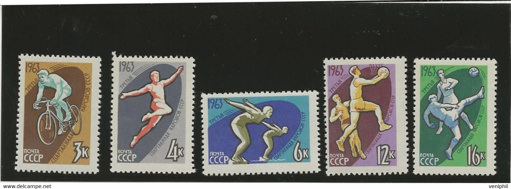 RUSSIE - SERIE SPORTS - N° 2684 A 2688 - NEUF SANS CHARNIERE - ANNEE 1963 - Ungebraucht