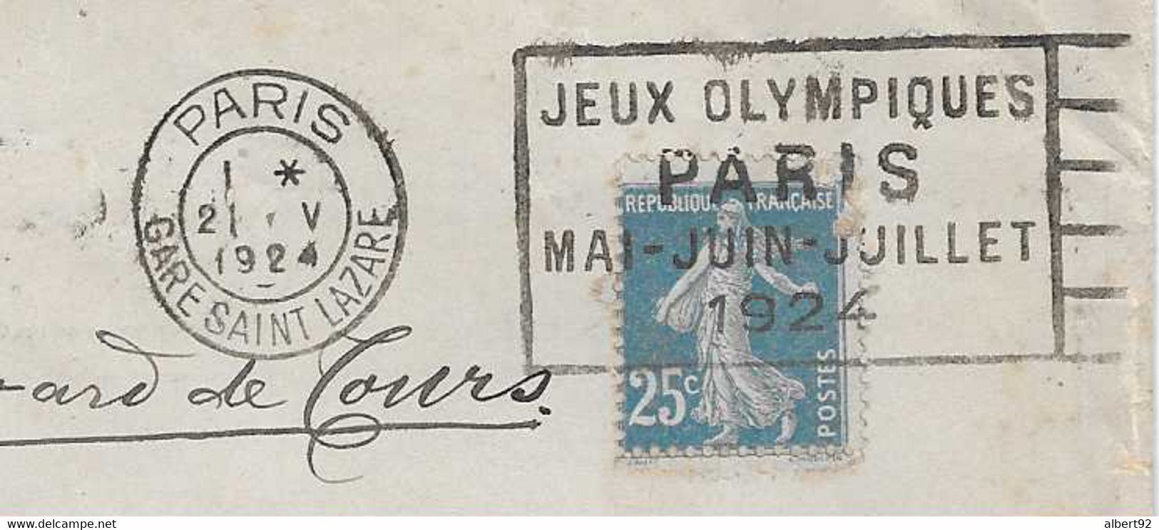 1924 Jeux Olympiques De Paris (Gare St Lazare) - Estate 1924: Paris