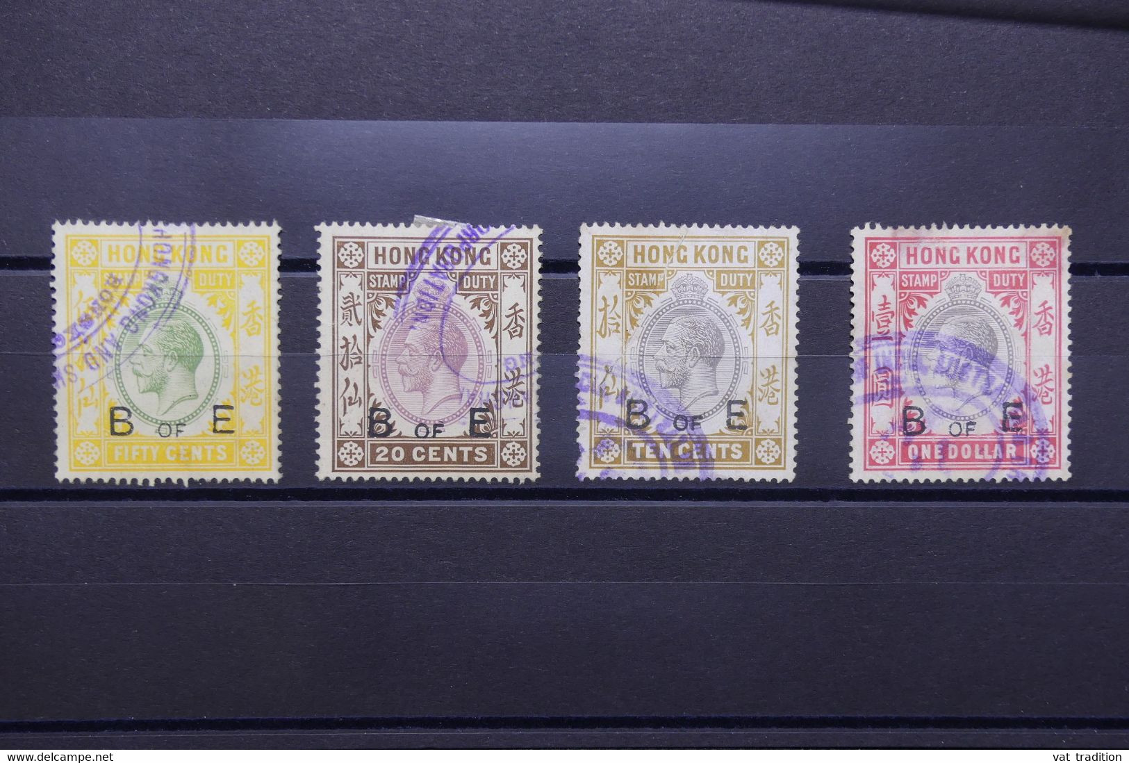 HONG KONG - Lot De 4 Fiscaux Au Type Georges V  - L 122575 - Stempelmarke Als Postmarke Verwendet