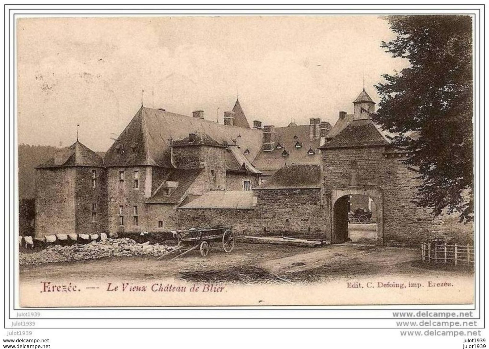 BLIER ..-- EREZEE ..--  Le Vieux Château . 1907 Vers LIEGE ( Mr François HOVEN ) . Voir Verso . Superbe . - Erezée