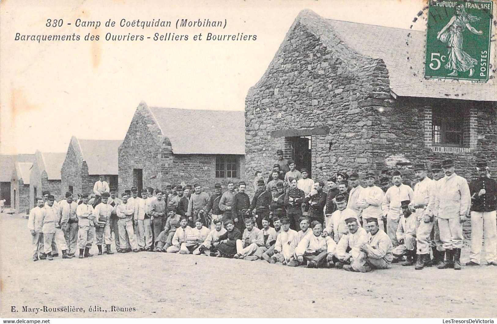 CPA Camp De Coetquidan - Baraquements Des Ouvriers - Selliers Et Bourreliers - Guer Coetquidan