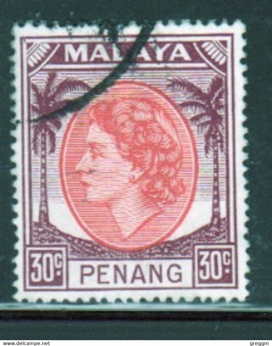 Malaya Penang 1954 Queen Elizabeth II Single 30c Stamp In Fine Used - Penang