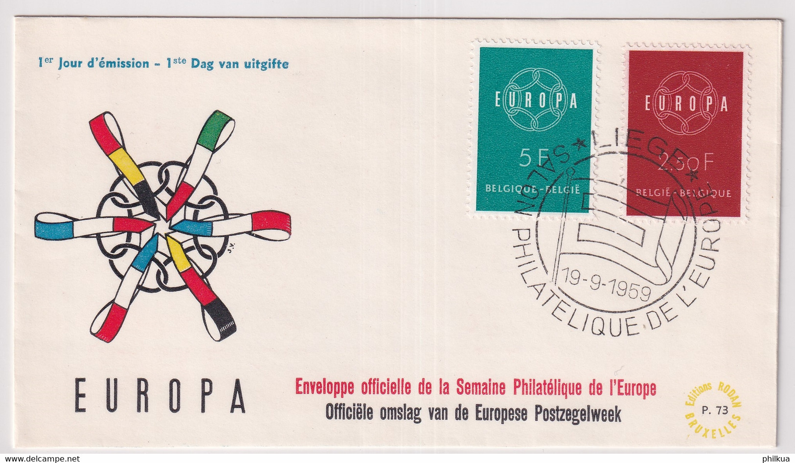 MiNr. 1164 - 1165  Belgien 1959, 19. Sept. Europa - Illustriertes FDC - 1959