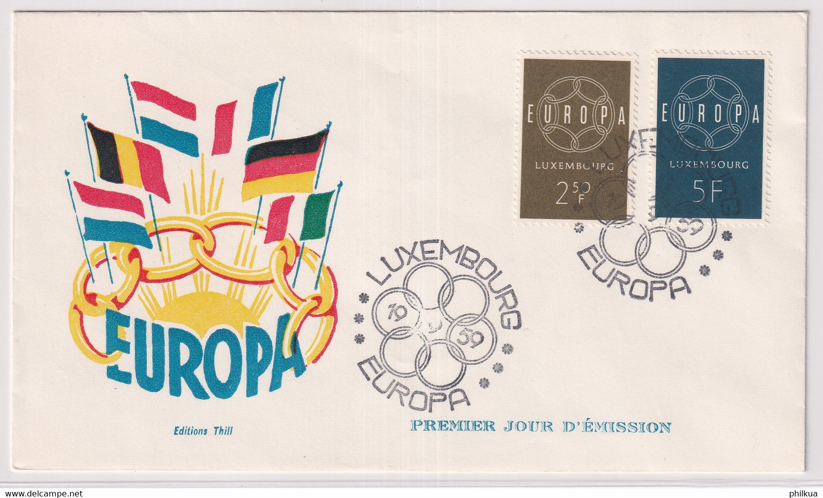 MiNr. 609 - 610  Luxemburg1959, 19. Sept. Europa - Illustriertes FDC - 1959