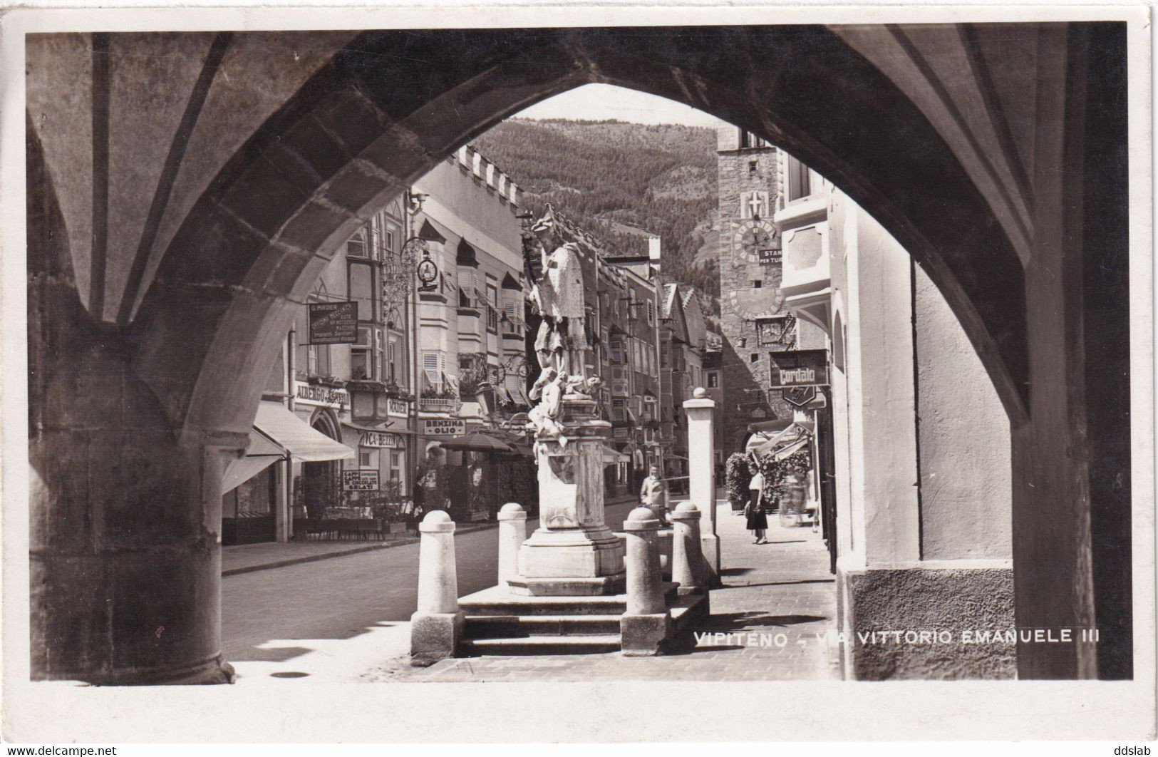 Vipiteno (Bolzano) - Via Vittorio Emanuele III - Fotografica, Animata, Viaggiata 1939 - Vipiteno
