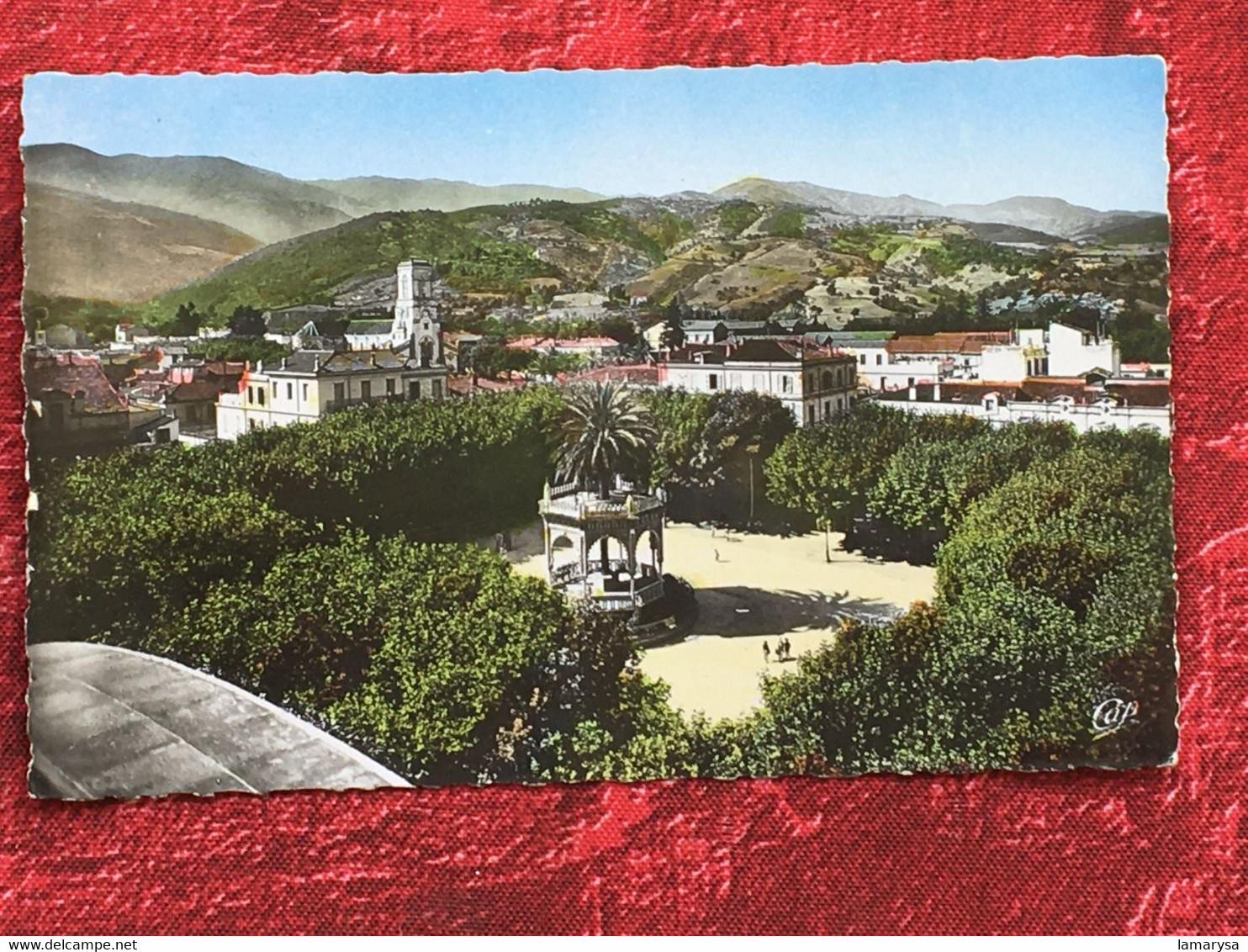 Blida Ex-Algérie Française-Vue Sur La Place D'armes-Vers L'Atlas-Carte Postale-☛CPSM-☛Post Card-1957-lettre D'amour- - Blida