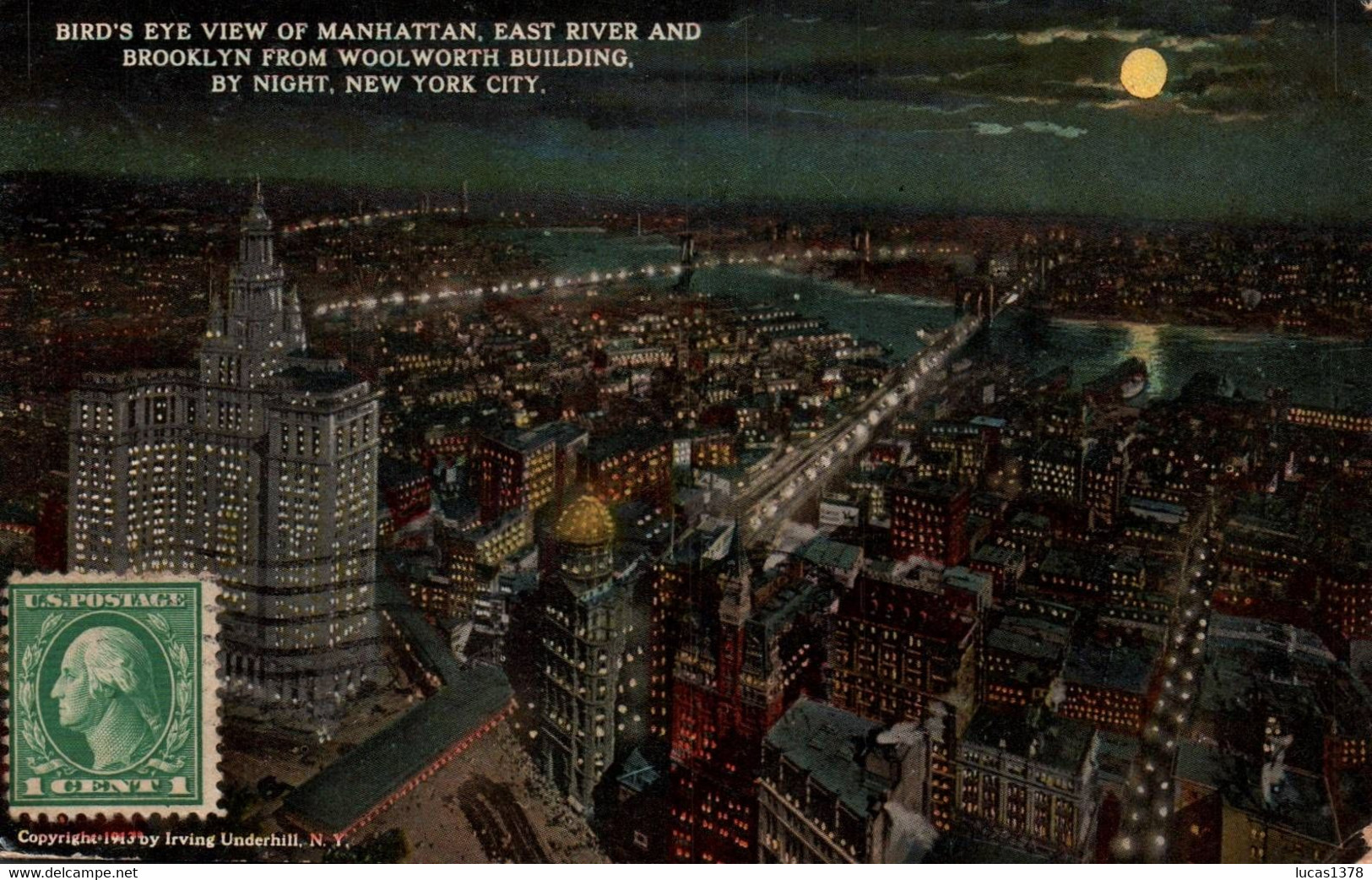 BIRD EYE VIEW OF MANHATTAN / BEL AFFRANCHISSEMENT 1921 - Manhattan