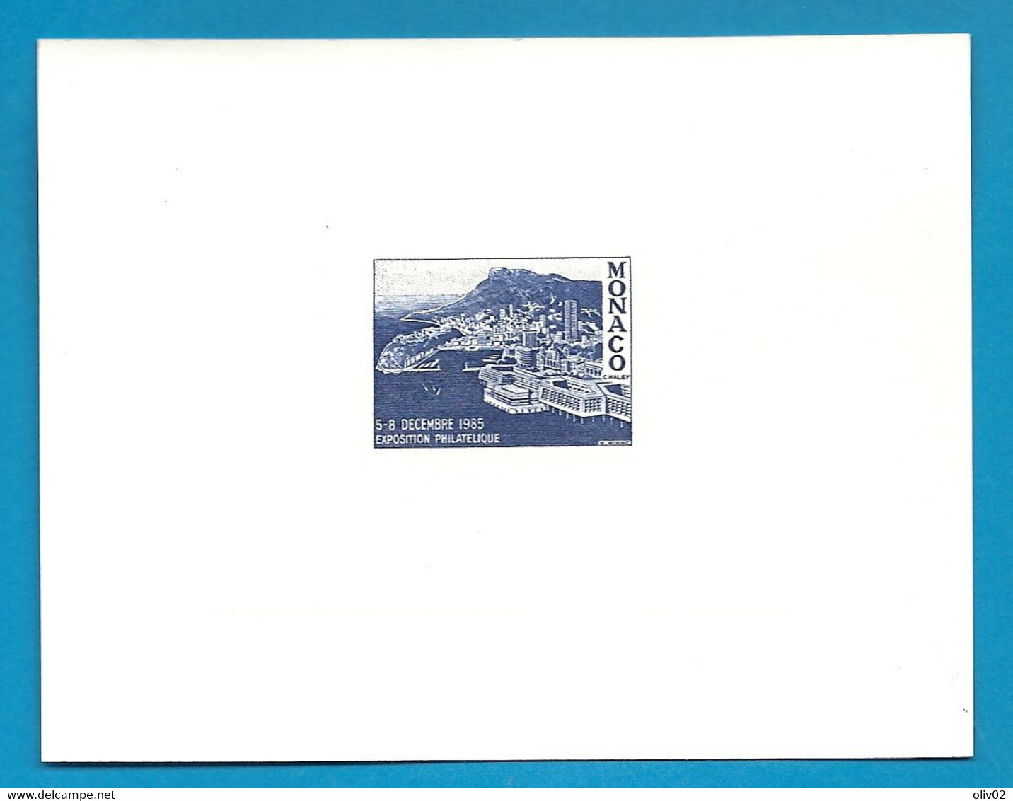 MONACO - Epreuve D'artiste. 5-8 DECEMBRE 1985   EXPOSITION PHILATELIQUE - Storia Postale