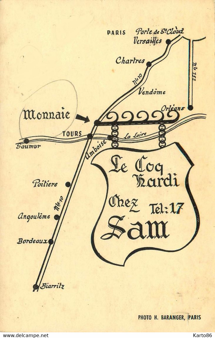 Monnaie * Carte Photo * Le Coq Hardi , Chez SAM * Restaurant * Cuisinier Et Musicien , Orchestre - Monnaie