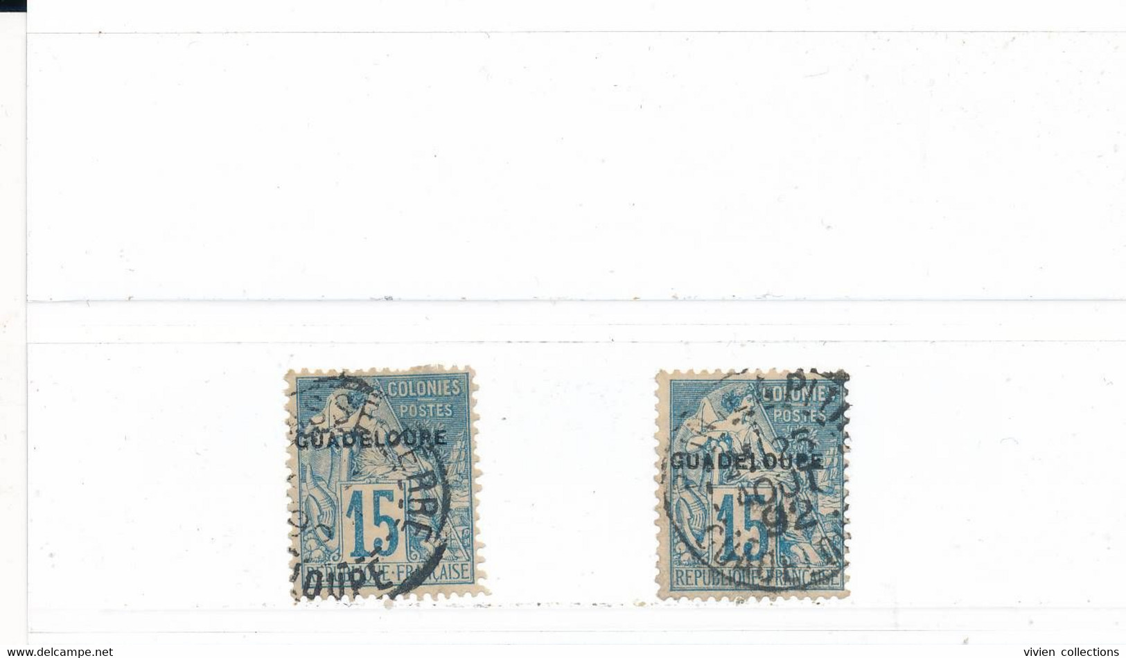 Guadeloupe Timbres Type Alphée Dubois N° 19 Oblitérés Pointe A Pitre Et Basse Terre - Used Stamps