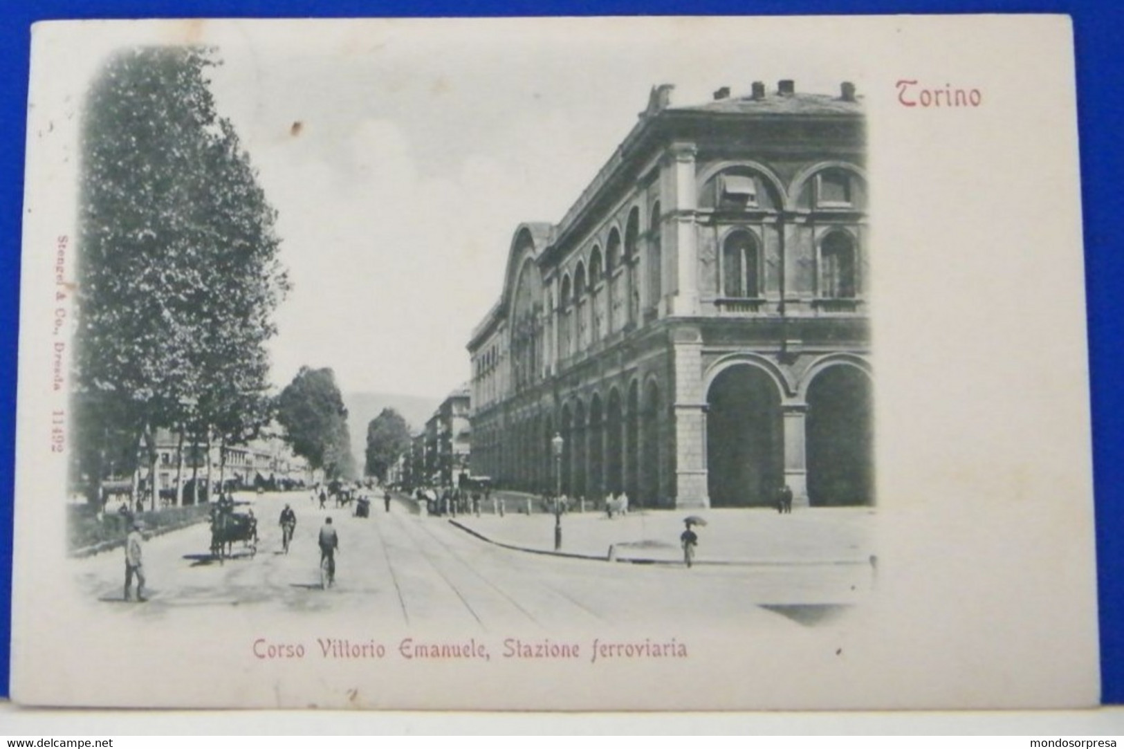 (T) TORINO - ANIMATA - CORSO VITTORIO EMANUELE STAZIONE FERROVIARIA - VIAGGIATA 1900ca - Stazione Porta Nuova