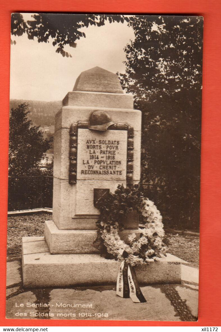 ZPR-35 Val De Joux Le Chenit, Le Sentier  Monument Aux Morts 1914-1918  Circulé 1939 Deriaz 383 - Le Chenit