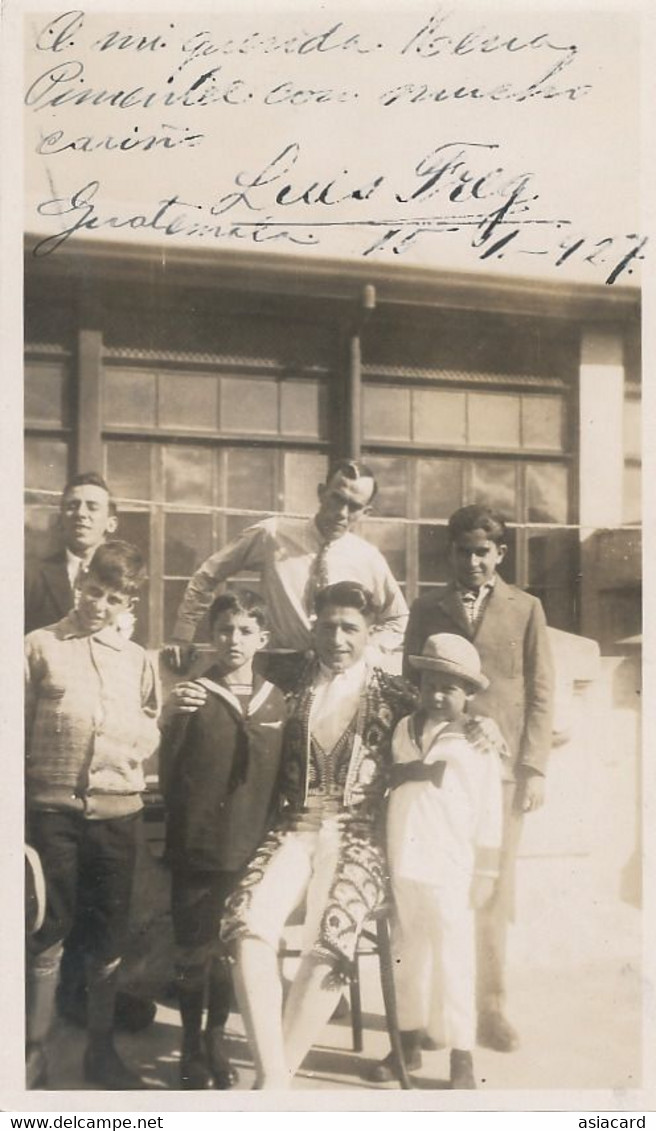 Real Photo Signed By Luis Freg In Guatemala 1927 Autograph Famous Mexican Torero Born Mexico D.F. Dead In Veracruz - Guatemala