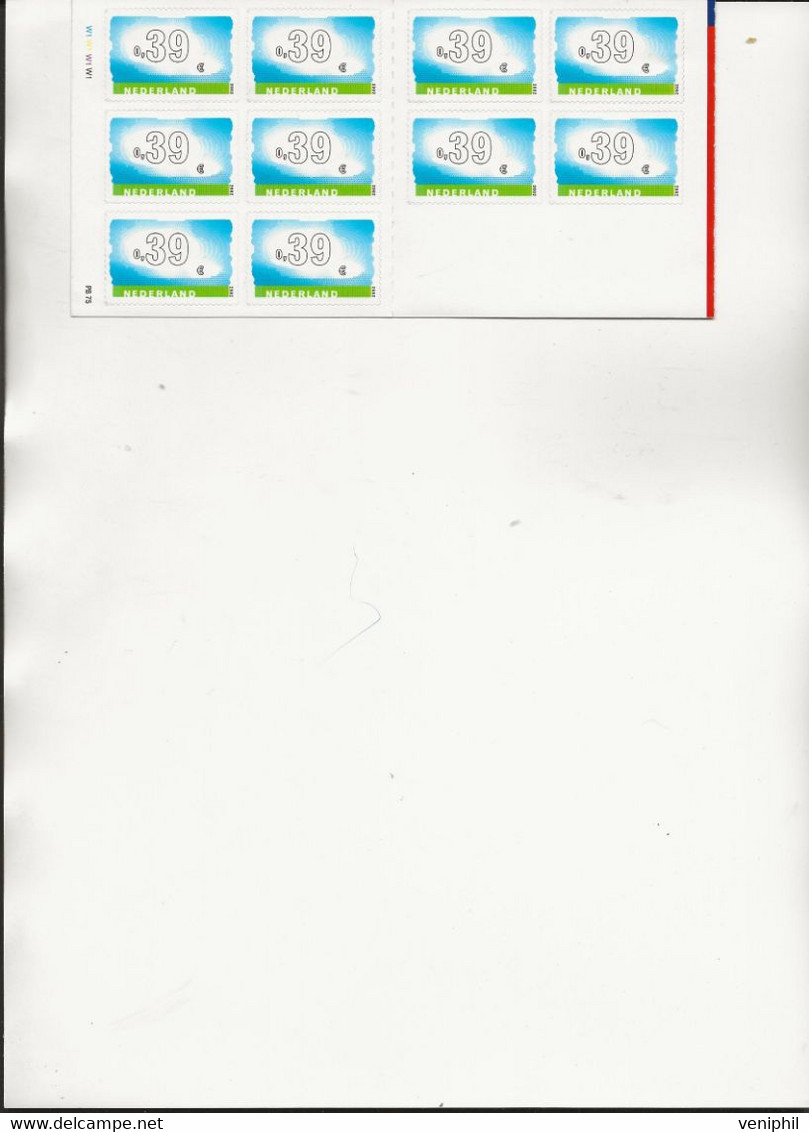 PAYS-  BAS - CARNET N° C 1900  NEUF - ANNEE 2002 - Postzegelboekjes En Roltandingzegels