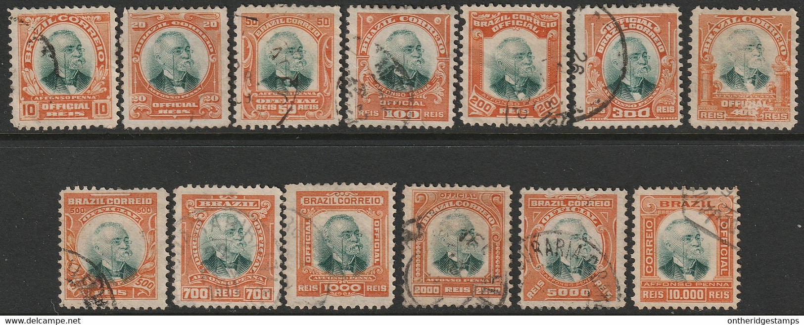 Brazil 1906 Sc O1-13 Bresil Yt Service 1-13 Official Set Used - Dienstmarken