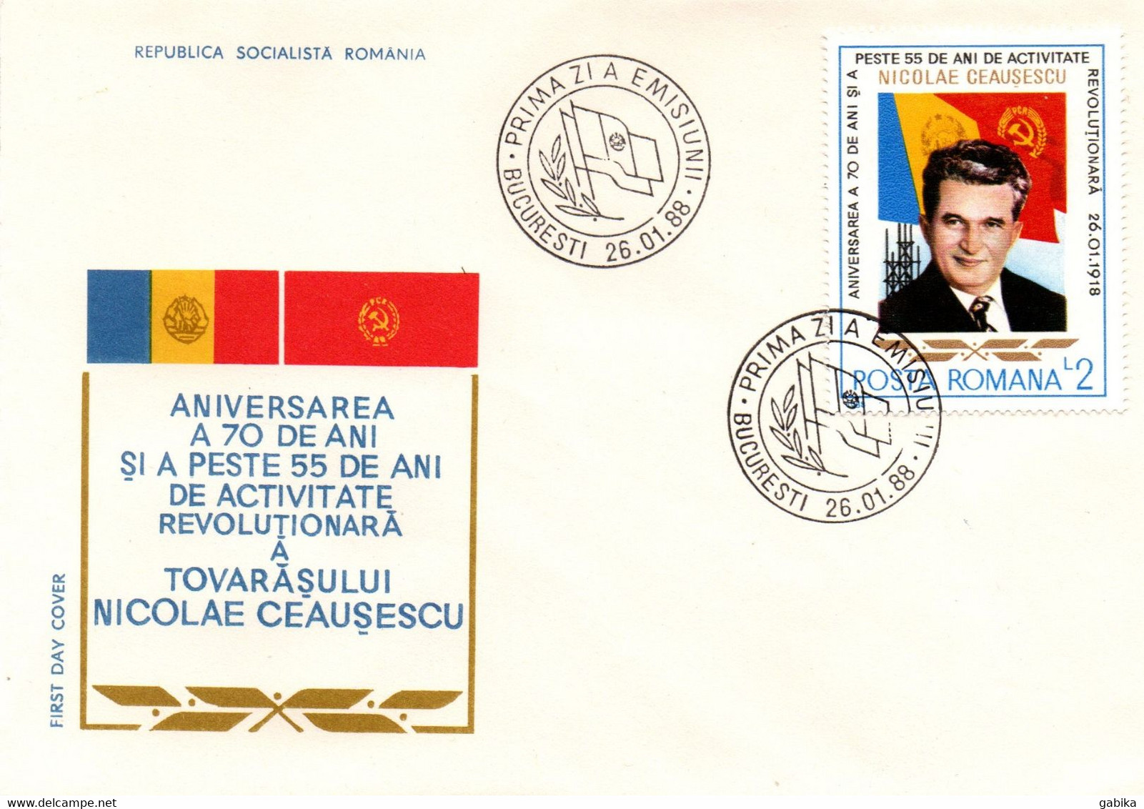 Romania 1988, FDC, Ceausescu - Briefe U. Dokumente