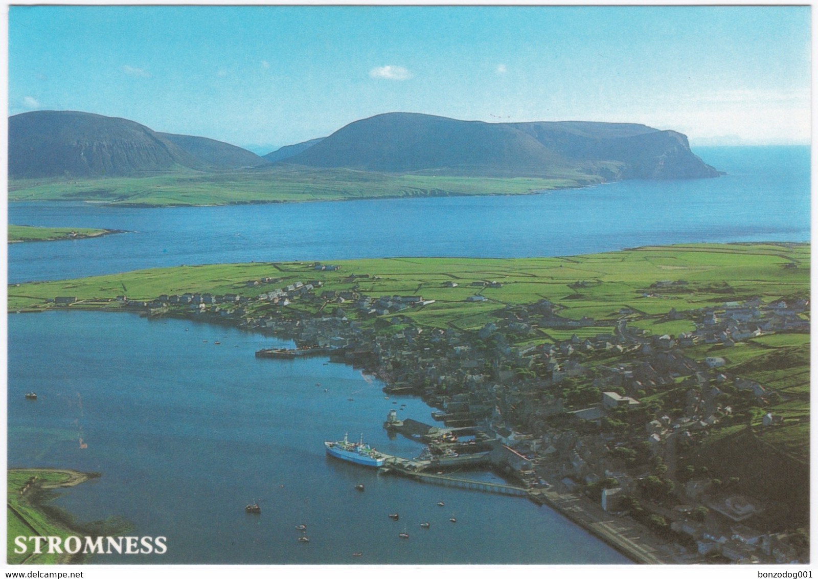 Stromness, Orkney, Scotland. St. Ola Ro-ro Ferry. Aerial View - Orkney