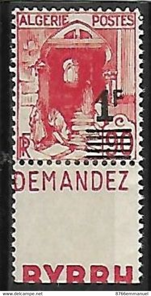 ALGERIE N°158A N* Bande Publicitaire Doublée - Unused Stamps