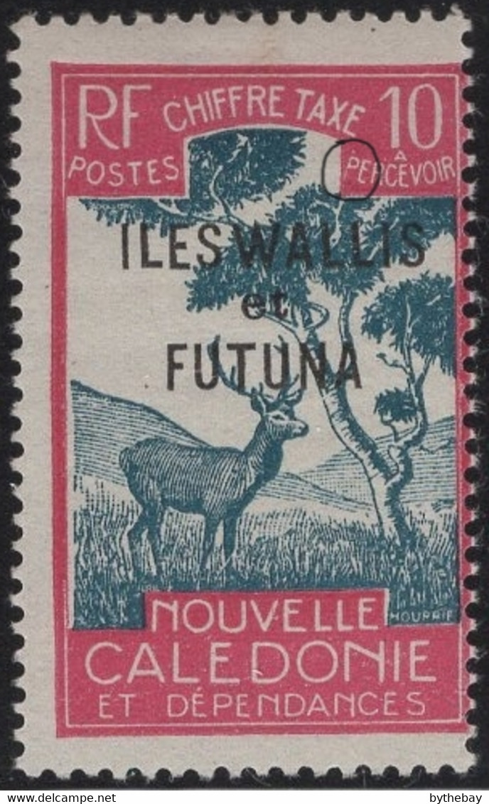 Wallis & Futuna 1930 MH Sc J14 10c Malayan Sambar Variety - Portomarken