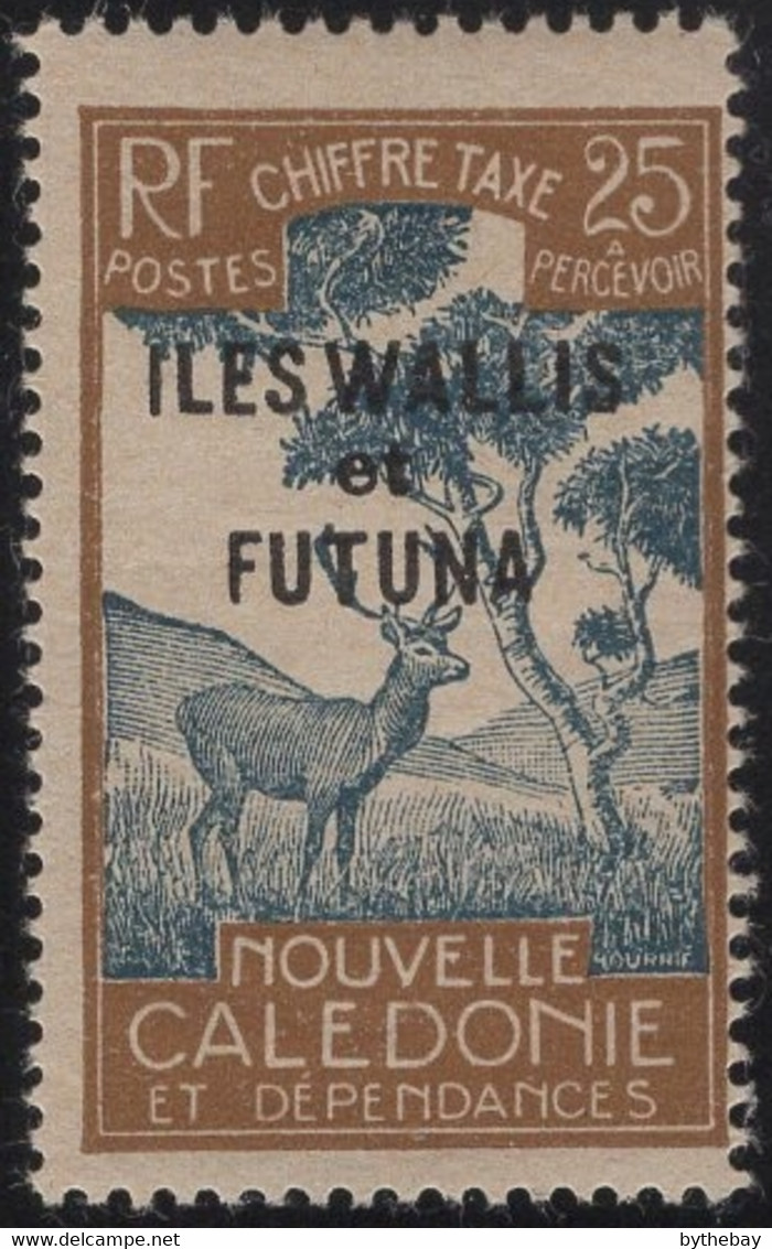 Wallis & Futuna 1930 MH Sc J17 25c Malayan Sambar - Postage Due