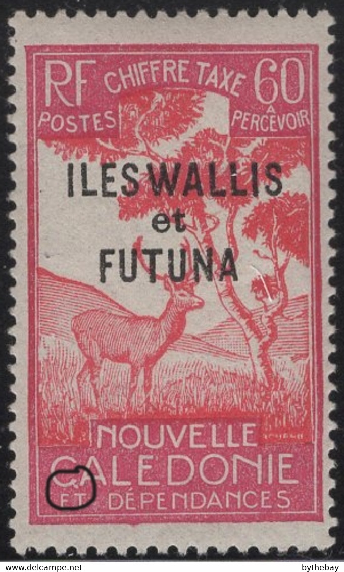 Wallis & Futuna 1930 MH Sc J20 60c Malayan Sambar Variety - Postage Due