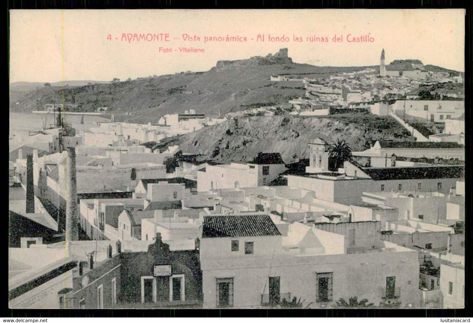 AYAMONTE - Vista Panoramica - Al Fondo Las Ruinas Del Castillo. ( Ed.Reyes Hermanos Nº 4)  Carte Postale - Huelva