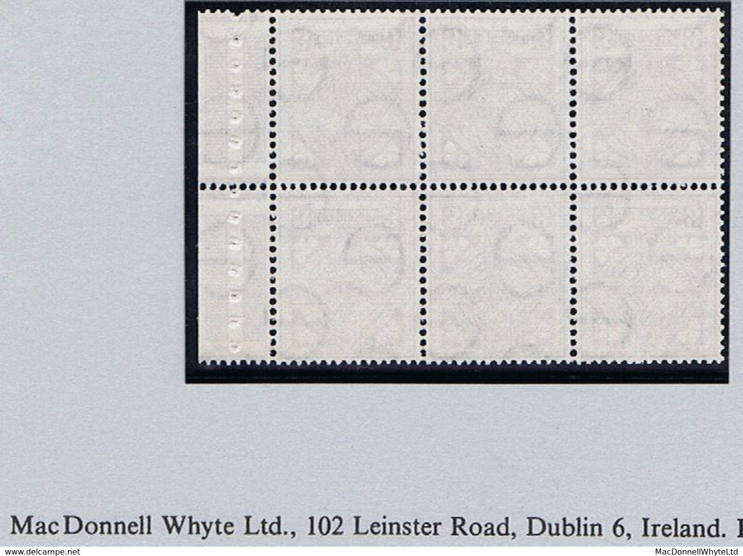 Ireland 1954-66 Watermark E 3d Blue Booklet Pane Of 6, Watermark Inverted Mint Unmounted - Unused Stamps