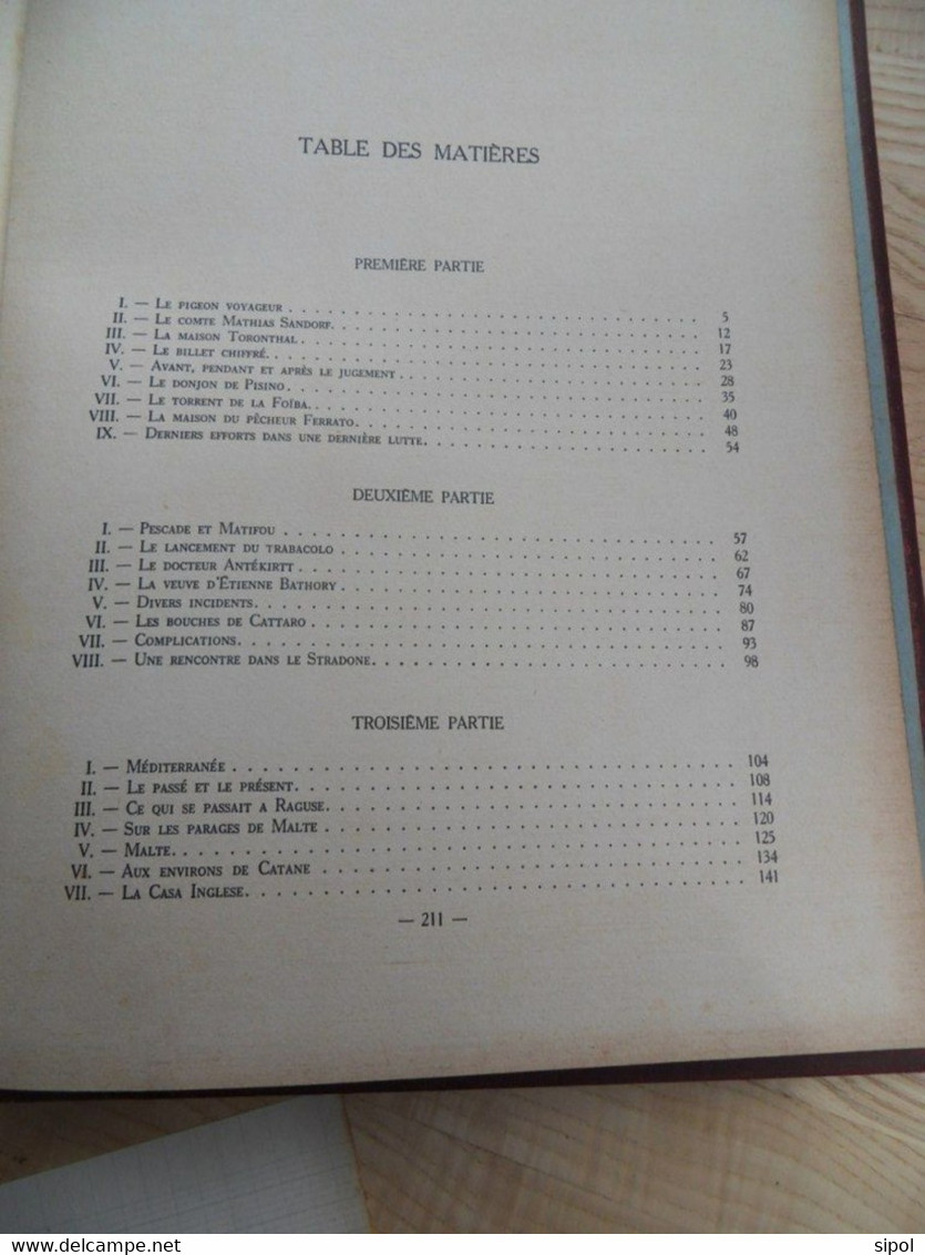 Jules Verne Mathias Sandorf Librairie Hachette Paris Prix remis à un élève en1939 BE